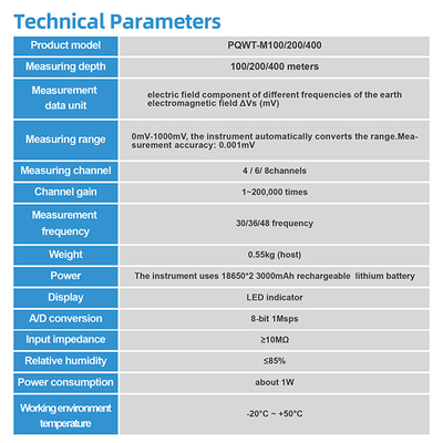PQWT M400 Mobiele grondwater detector ondergrondse finder 400m detecteren boorgat water in de telefoon