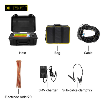 TYM D-serie 500m putwaterdetector Ondergrondse zoekmachine 16 kanalen Geofysische onderzoeksapparatuur