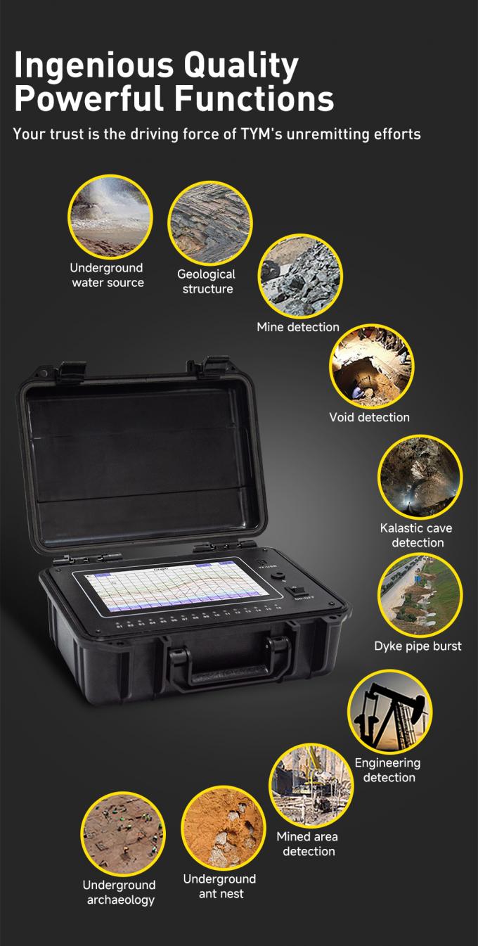 TYM D-serie 500m putwaterdetector Ondergrondse zoekmachine 16 kanalen Geofysische onderzoeksapparatuur 2